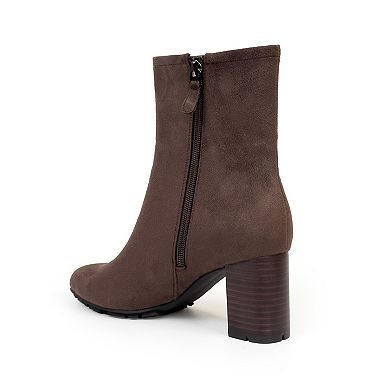 Aerosoles Baylor Women's Suede Ankle Boots with Block Heel in Medium & Wide Calf