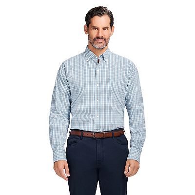 izod long sleeve dress shirts IZOD Tattersall Button-Down Stretch Shirt