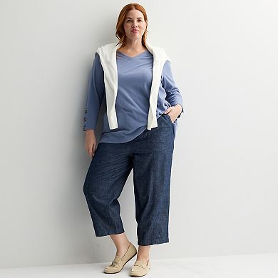 Plus Size Croft & Barrow® Sleeve Button Tunic