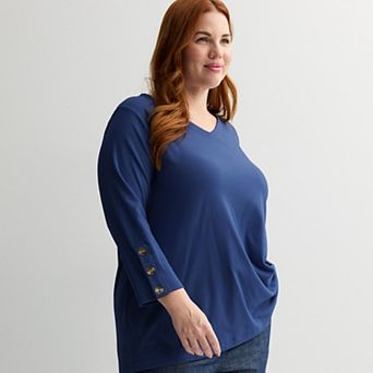 Plus Size Croft & Barrow® Sleeve Button Tunic