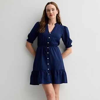 Women's Sonoma Goods For Life® Ruffle Collar Tie Waist Dress