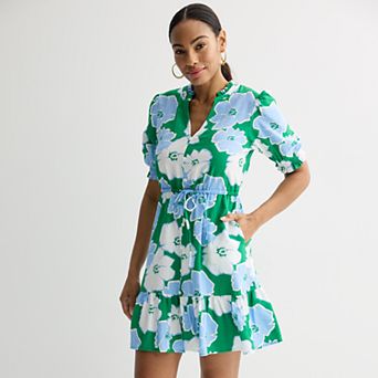 Women's Sonoma Goods For Life® Ruffle Collar Tie Waist Dress