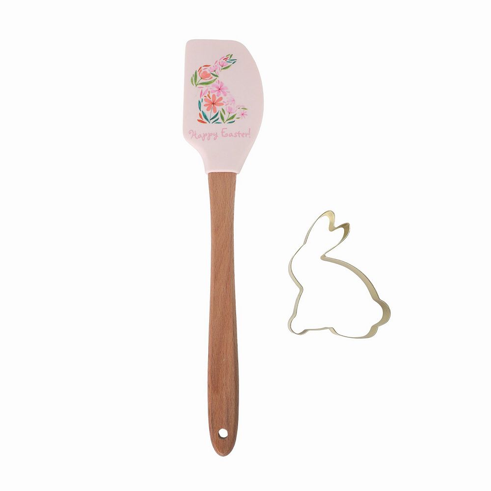 Enchante Bunny-Shaped Cookie Cutter & Spatula Set of 2 Baking Tools