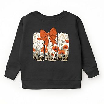 Coquette Fall Floral Orange - Youth Graphic Sweatshirt