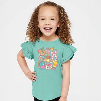 School Supplies Coquette - Kids Flutter Sleeve Tee
