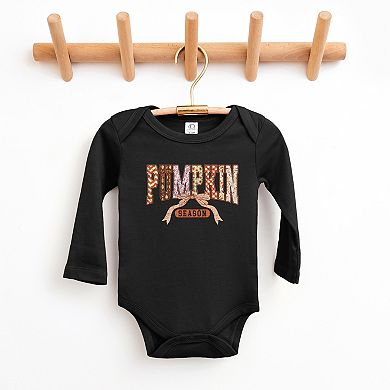 Pumpkin Season Patterns - Baby Long Sleeve Bodysuit