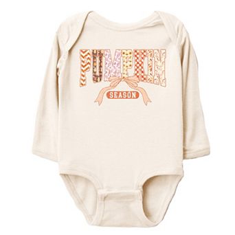 Pumpkin Season Patterns - Baby Long Sleeve Bodysuit