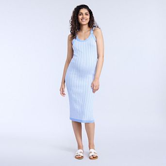 Maternity Motherhood® Sleeveless Ruffle Shoulder Smocked Dress