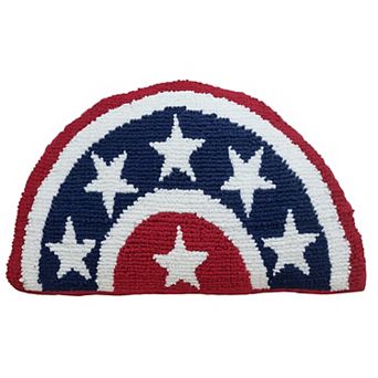 Americana Flag Design Hooked Pillow