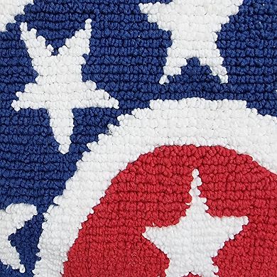 Americana Flag Design Hooked Pillow