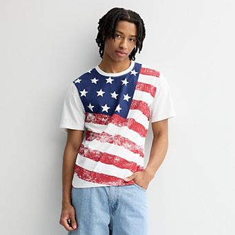 Hollywood Young Men's American Flag Graphic Tee