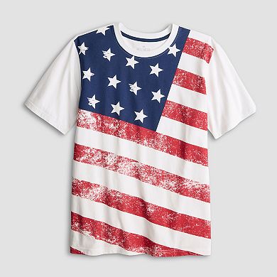Hollywood Young Men's American Flag Graphic Tee