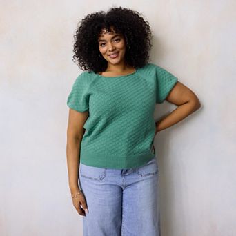 Plus Size LC Lauren Conrad Raglan Sweater Tee