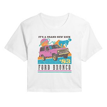 Juniors' Ford Bronco Retro Cropped Graphic Tee