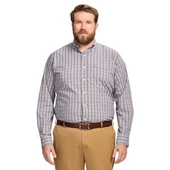 Big & Tall IZOD Performance Long Sleeve Plaid Button Down Shirt