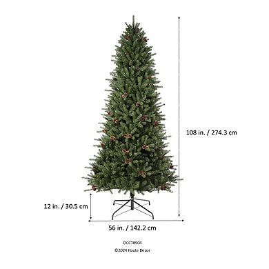 9 Ft Tall Montana Fir Artificial Christmas Tree with 850 Soft White T5 LED Lights