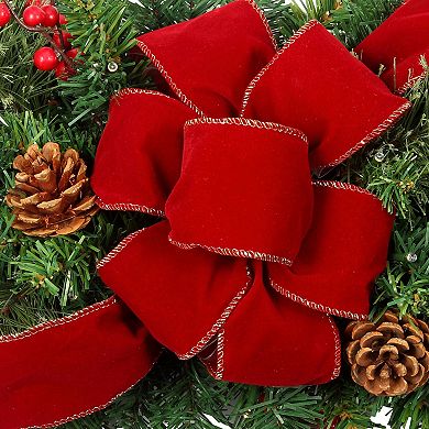 28 Inch Classic Pre-lit Window Swag with LED Lights