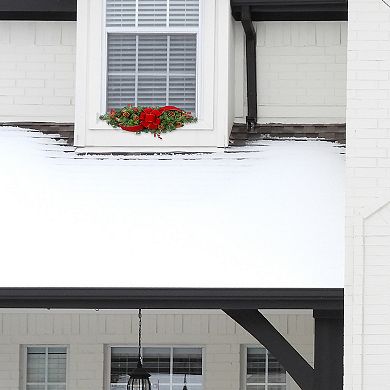 28 Inch Classic Pre-lit Window Swag with LED Lights