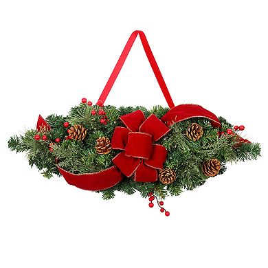 28 Inch Classic Pre-lit Window Swag with LED Lights