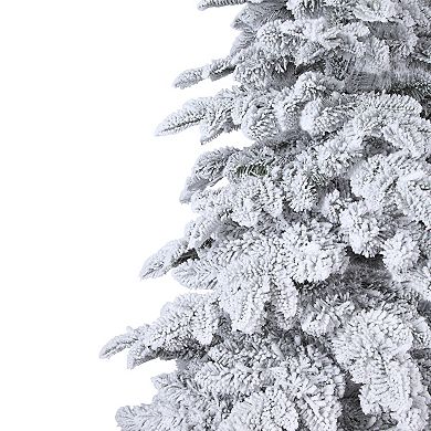 7 Ft Tall Holland Snow PE Fir Tree with 400 Soft White T5 LED Lights, Foot Pedal & Quick Shape