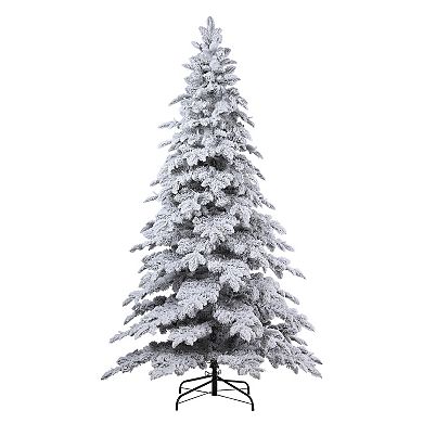 7 Ft Tall Holland Snow PE Fir Tree with 400 Soft White T5 LED Lights, Foot Pedal & Quick Shape