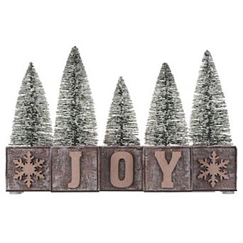Christmas JOY LED Pre-Lit Tabletop Decorative Wood Blocks