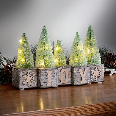 Christmas JOY LED Pre-Lit Tabletop Decorative Wood Blocks