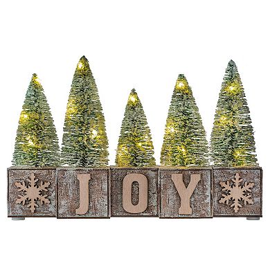 Christmas JOY LED Pre-Lit Tabletop Decorative Wood Blocks