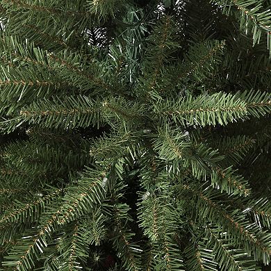 6.5 Ft Tall Dumont Slim Christmas Tree with 400 Soft White T5 LED Lights and Foot Pedal Control