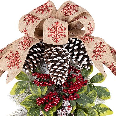 18 Inch Snowflake Homespun Christmas Wreath