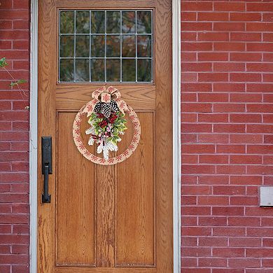 18 Inch Snowflake Homespun Christmas Wreath