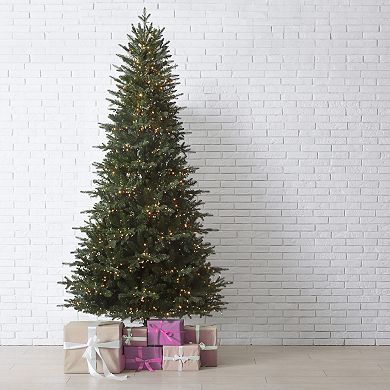 7.5 Ft Tall Queensbury PE Fir Christmas Tree with 2200 with 8 Function LED Lights