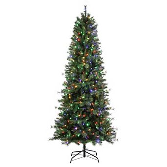 7.5 Ft Grand Bank PE Slim Christmas Tree with 600 with 8 Function Color Changing T5 LED Lights