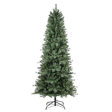 7.5 Ft Grand Bank PE Slim Christmas Tree with 600 with 8 Function Color Changing T5 LED Lights