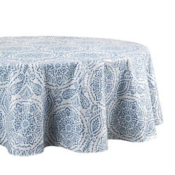 Elrene Home Fashions Savannah Boho Paisley Vinyl Indoor/Outdoor Oval Tablecloth