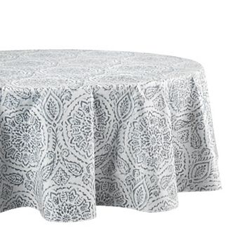 Elrene Home Fashions Savannah Boho Paisley Vinyl Indoor/Outdoor Oval Tablecloth