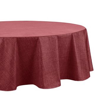 Elrene Home Fashions Monterey Linen Texture Vinyl Indoor/Outdoor Oval Tablecloth