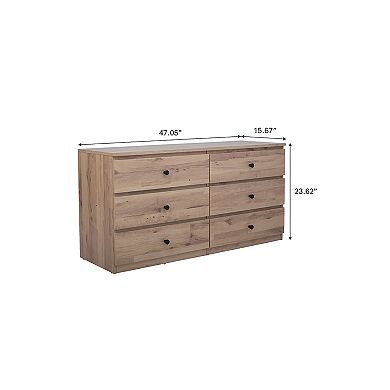 6-Drawer 47 in. Wide Chest of Drawers