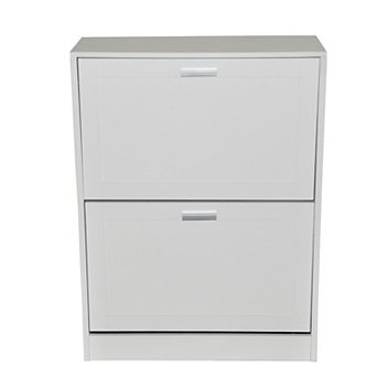 31 in H x 24 in W White Titanium Wood Shoe Storage Cabinet
