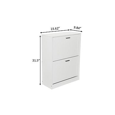 31 in. H x 24 in. W White Titanium Wood Shoe Storage Cabinet