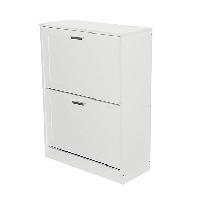 31 in. H x 24 in. W White Titanium Wood Shoe Storage Cabinet