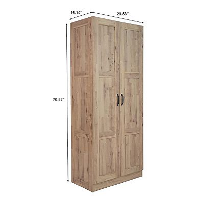 30 in. W x 71 in. H x 16 in. D 5-Shelf Wood Freestanding Cabinet