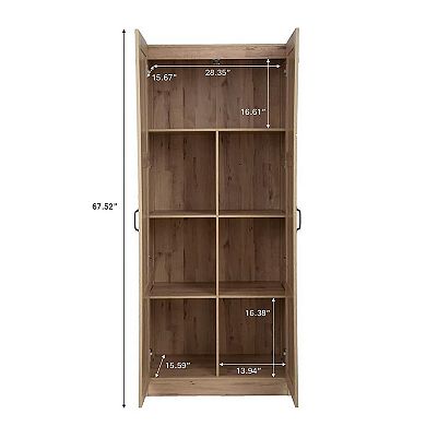 30 in. W x 71 in. H x 16 in. D 5-Shelf Wood Freestanding Cabinet