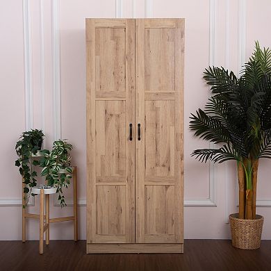 30 in. W x 71 in. H x 16 in. D 5-Shelf Wood Freestanding Cabinet