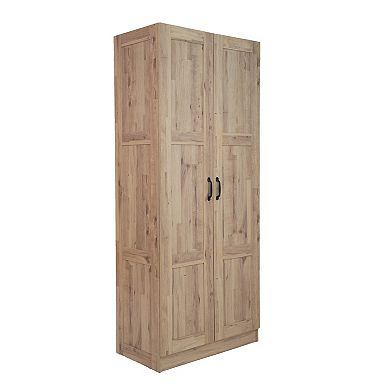 30 in. W x 71 in. H x 16 in. D 5-Shelf Wood Freestanding Cabinet
