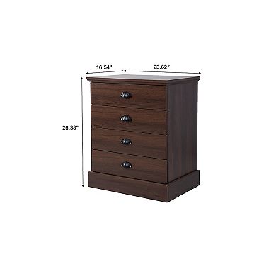 4-Drawer Wood Nightstand