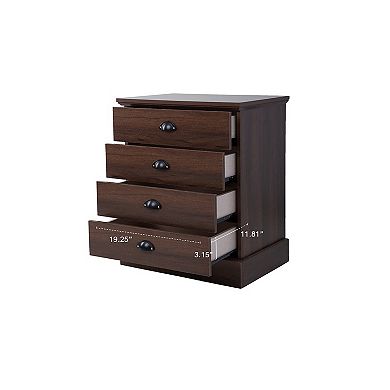 4-Drawer Wood Nightstand