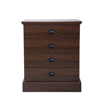 4-Drawer Wood Nightstand