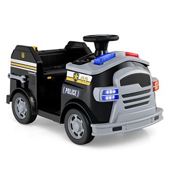 Costway 12V Kids Ride on Fire Truck Toddler Fire Toy Car with Shovel & Wrench Black/Green/Red