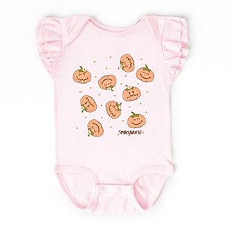 SmileyWorld Pumpkin Collage Daisies - Baby Flutter Sleeve Bodysuit